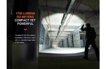 Image of Fenix Lighting PD35R Lithium Ion 1700 Lumens Luminus SFT40 LED Flashlight, Black, PD35RXBK