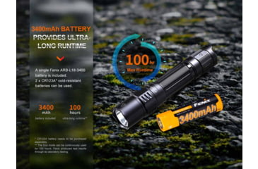 Image of Fenix Lighting PD35R Lithium Ion 1700 Lumens Luminus SFT40 LED Flashlight, Black, PD35RXBK