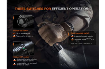 Image of Fenix Lighting PD36R ACE Lithium Ion 3000 Lumens Luminus SFT70 Gen2 LED Flashlight, Black, PD36RACBK