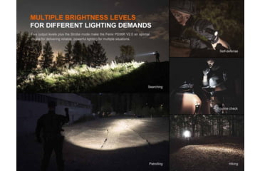 Image of Fenix PD36R V2.0 Lithium Ion 1700 Lumens Luminus SFT40 LED Flashlight, Black, PD36RV2BK