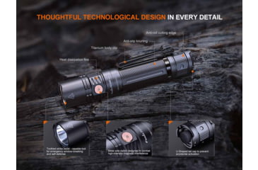 Image of Fenix PD36R V2.0 Lithium Ion 1700 Lumens Luminus SFT40 LED Flashlight, Black, PD36RV2BK