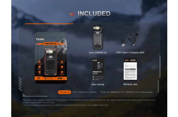 Image of Fenix SW05R-UV Lithium Ion 150 Lumens LED Flashlight, Black, SW05RUVBK