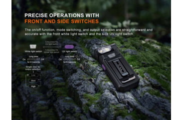Image of Fenix SW05R-UV Lithium Ion 150 Lumens LED Flashlight, Black, SW05RUVBK