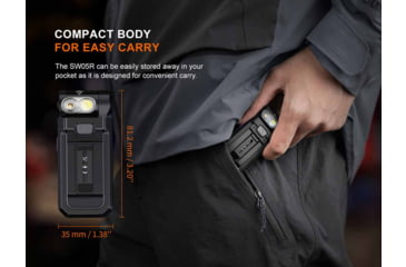 Image of Fenix SW05R-UV Lithium Ion 150 Lumens LED Flashlight, Black, SW05RUVBK