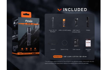 Image of Fenix Lighting TK11R Lithium Ion 1600 Lumens Luminus SFT40 LED Flashlight, Black, TK11RXBK