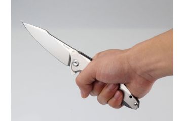 Image of RUIKE P128 Folding Knife, 3.66in, 14C28N Stainless Steel, Clip Point, Plain Blade, Silver, P128-SF