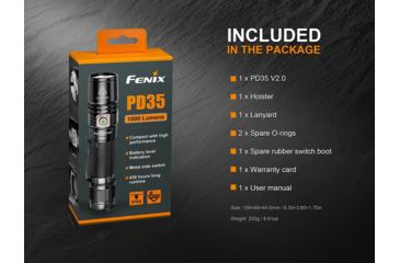 Image of Fenix PD35 Version 2.0 Flashlight, 1000 Lumens, Black PD35V2BK