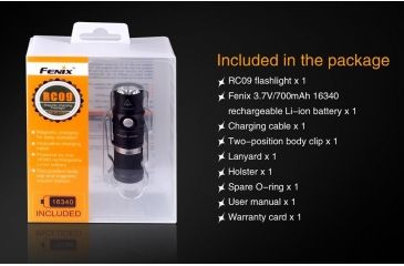 Image of Fenix RC09 Rechargeable Flashlight, 550 Lumens, Black RC09XLBK