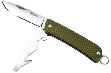 Image of RUIKE S21 Multifunction Knife, 2.1in, 14C28N Stainless Steel, Clip Point, Plain Blade, Green, S21-G