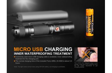 Image of Fenix UC35 Version 2.0 Rechargeable Flashlight, 1000 Lumens, Black UC35V2BK