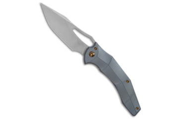 Image of Ferrum Forge Ferrum Forge Gavko Spinner Frame Lock Knife Blue Facets Ti 3.5" Stonewash, Blue, CPM 20CV, adult, BHQ-68683