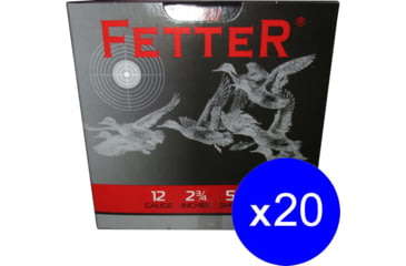 Image of Fetter 12 Gauge 5 Shot 2.75in Centerfire Shotgun Ammo, 500 Rounds, RDGFT123220-KIT1
