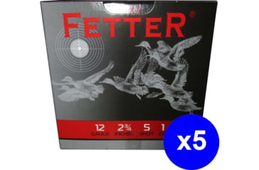 Image of Fetter 12 Gauge 5 Shot 2.75in Centerfire Shotgun Ammo, 125 Rounds