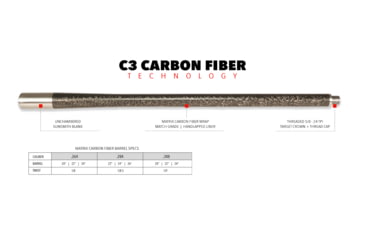 Image of Fierce Firearms C3 Carbon Fiber Barrel, .308 Caliber, 22in, 1-9 Twist, 5/8x24 Thread, 3081922
