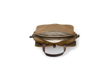 Image of Filson 24 Hr Tin Briefcase, Dark Tan, One Size 11070140-DarkTan-OS - Brass