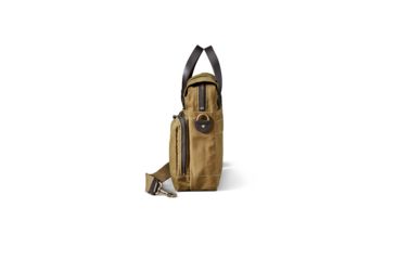 Image of Filson 24 Hr Tin Briefcase, Dark Tan, One Size 11070140-DarkTan-OS - Brass