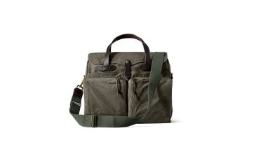 Image of Filson 24 Hr Tin Briefcase, Otter Green, One Size 11070140-OtterGreen-OS - Brass