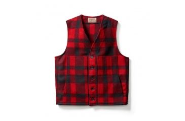Image of Filson Mackinaw Wool Vest - Women's, Red Black, XXXL, 11010055-REDBLACK-XXXL