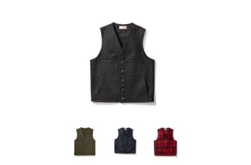 Image of Filson Mackinaw Wool Vest, Charcoal, Forest Green, Navy, Red/Black