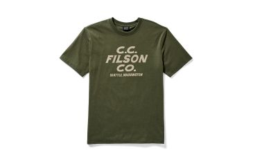 Image of Filson Short Sleeve Outfitter Graphic T-Shirt Mens, Otter Green / Sawdust Savage, Extra Large, 20062528-OGSS-XL