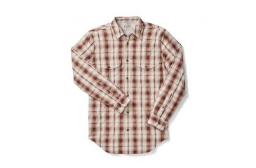 Image of Filson Twin Lakes Sport Long Sleeve Shirt Mens, Rust/Cream, Large 20055878-RUST/CREAM -L