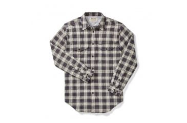 Image of Filson Twin Lakes Sport Long Sleeve Shirt Mens, Dk Brown/Ivory/Cobalt, Extra Large, 20060729-BVC -XL