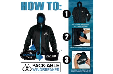 Image of Filthy Anglers Packable Windbreaker Jacket, Black, Medium, WINDBLK-M