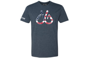 Image of Filthy Anglers Patriotic Fishing Hooks T-Shirt - Mens, Navy Blue, Medium, T-PATHKNVY-M