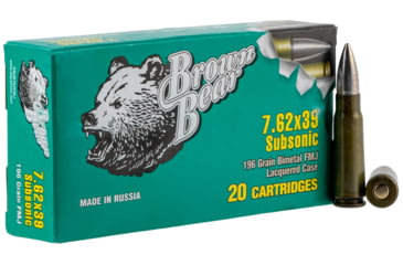 Image of FIME Group ASUB762FMJ Brown Bear 7.62x39mm 196 Gr Full Metal Jacket FMJ 2