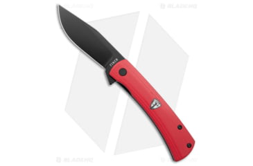 Image of Finch Halo Red Head Folding Knife, 3.125in, Sandvik 14C28N, Clip Point Blade, G10 Red Handle, Black/Red, 7.125in, BHQ-176599