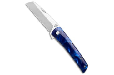 Image of Finch Knife Co Finch Knife Co. Oxbow Liner Lock Knife Deep Blue Resin 3" Satin/SW, Blue, Bohler N690, adult, BHQ-220747