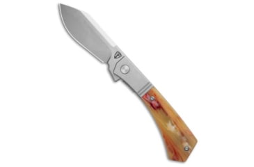 Image of Finch Knife Co Finch Knife Co. Stray Dog Frame Lock Knife Cream Soda Resin 3.25" Satin/SW, Red, Bohler N690, adult, BHQ-212868