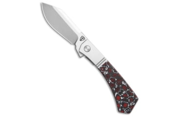 Image of Finch Knife Co Finch Knife Co. Stray Dog Frame Lock Knife Snow Fire FatCarbon 3.25" Satin/SW, Black/Gray/Red/White, Bohler N690, adult, BHQ-212869