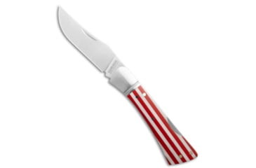 Image of Finch Knife Co Sugar House Knife Syndicate Flying Goddess Knife Barbers Delight 2.8" Satin, Red/White, 14C28N, adult, BHQ-229142