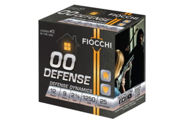 Image of Fiocchi Defense Limited Special Run 12 Gauge 2.75 in 00 Buck 9 Pellets Shotgun Buckshot Ammo, 25 Rounds, 12EX00BK