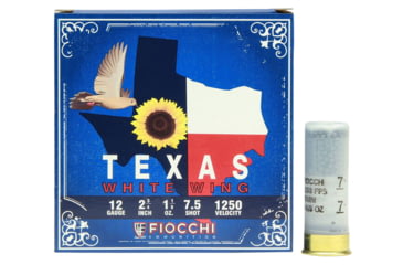 Image of Fiocchi 12TWW187 Texas White Wing Dove Loads12 Gauge 2.75 1 1/8 Oz 7.5 Shot 25