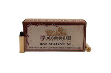 Image of Fiocchi .357 Magnum, 158 Grain, LRNFP, Brass Case, Centerfire Pistol Ammo, 50 Rounds Box, 357CA