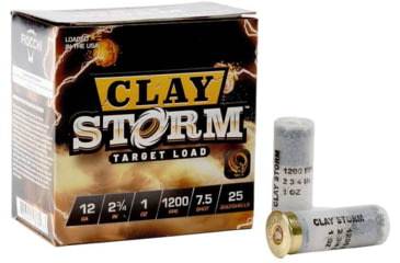 Image of Fiocchi Clay Storm 1200 fps 12 Gauge 1 oz 2.75 in Shotgun Ammo, #7.5, 25 Rounds, 12CS1H75