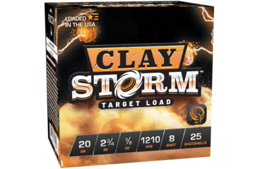 Image of Fiocchi Clay Storm 20 Gauge 7/8 oz 2.75 in Shotgun Ammo, #8, 25 Rounds, 20CS8