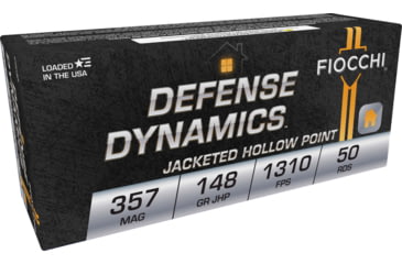 Image of Fiocchi Defense Dynamics 357 Magnum 148 Grain JHP Brass Cased Pistol Ammo, 50 Rounds, 357E