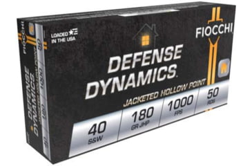 Image of Fiocchi Defense Dynamics .40S&amp;W 180 Grain JHP Brass Cased Pistol Ammo, 50 Rounds, 40SWE