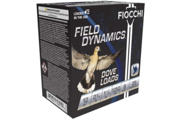 Image of Fiocchi Dove/Quail 12 Gauge 1 1/8oz 2-3/4in Shotgun Ammo, #8, 25 Rounds, 12GTX188