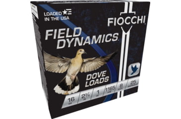 Image of Fiocchi Dove/Quail 16 Gauge 1oz 2-3/4in 8 Size Shotgun Ammo, 25 Rounds, 16GT8