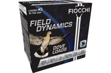 Image of Fiocchi Dove/Quail 20 Gauge 7/8 oz 2.75in 7 1/2 Size Shotgun Ammo, 25 Rounds, 20GT75