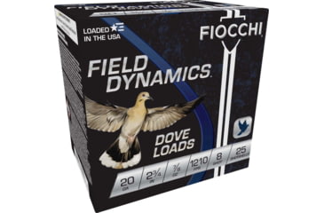Image of Fiocchi Dove/Quail 20 Gauge 7/8oz 2.75in Shotgun Ammo, #8, 25 Rounds, 20GT8