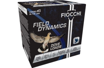 Image of Fiocchi Dove/Quail 28 Gauge 3/4oz 2.75in Shotgun Ammo, 25 Rounds, 28GT8