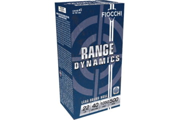 Image of Fiocchi Range Dynamics .22LR 40 Grain Lead Round Nose Brass Brass Ammo, 50 Rounds, 22FLRN