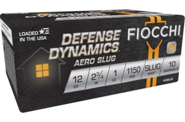 Image of Fiocchi Defense Dynamics Low Recoil 12 Gauge 1 oz 2 3/4in Slug Shotgun Ammo, 10 Rounds, 12LRSLUG