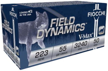 Image of Fiocchi Field Dynamics .223 55 Grain Spitzer Brass Rifle Ammo, 50 Rounds, 223HVC50