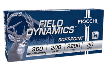 Image of Fiocchi Field Dynamics .360 Buckhammer 200 Grain Soft Point Rifle Ammo, 20 Rounds, 360BHB